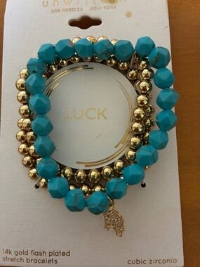 Women 14 gold flash plated stretch bracelet
